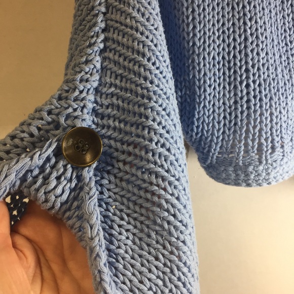 Simply Noelle Sky Blue Cropped Cotton Cardigan Sweater SZ S/M 8-10 - Picture 7 of 12